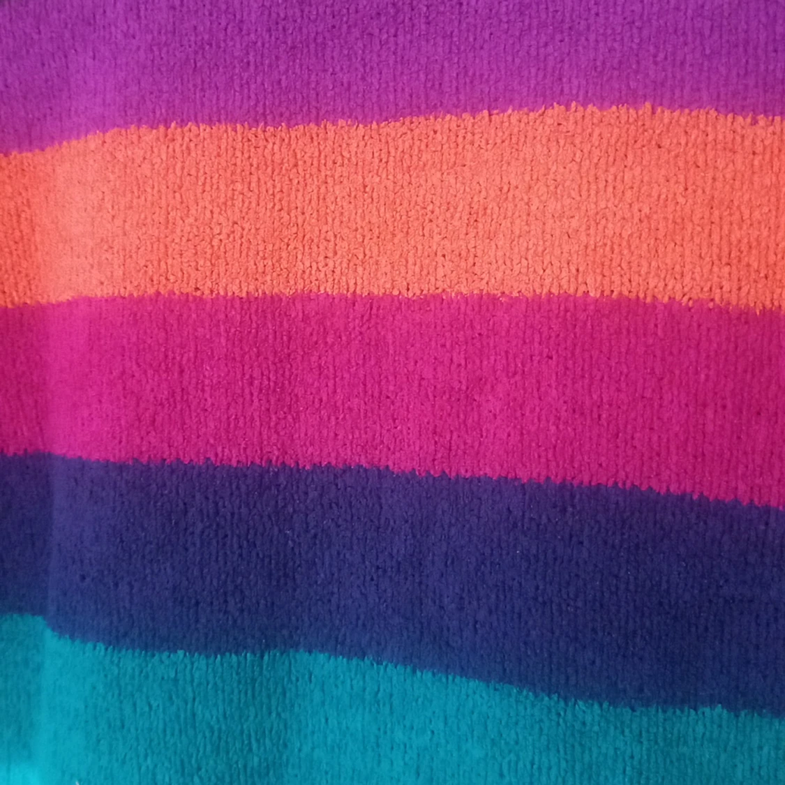 Stickad tröja, chenille, strl 158/164  - 91