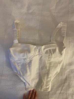 Korsett  - Säljer denna söta korsett-topp från Zara. I strl S men skulle säga att den är mer som en XS. I ett denimliknande material med dragkedja. 