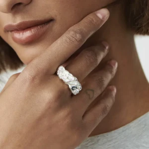 Chunky ring - Säljer den här silvriga ringen från Gina tricot då jag inte hann lämna tillbaka den.  Kan också mötas i stockholm.