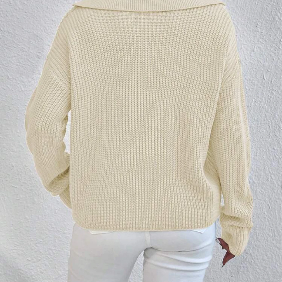 Ribbstickad tröja - 91