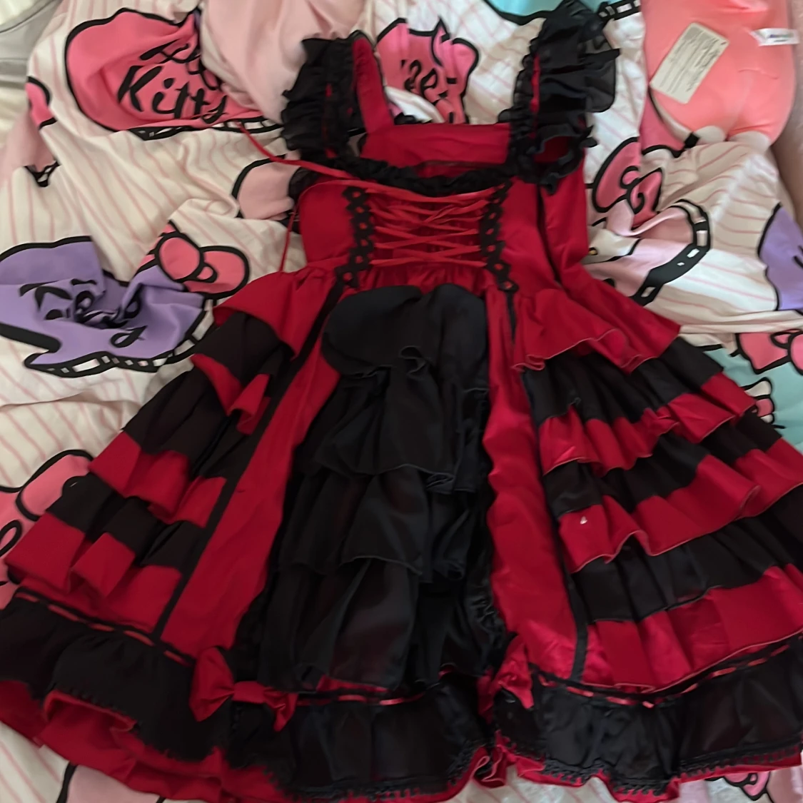 Svart röd Lolita kläning - 90