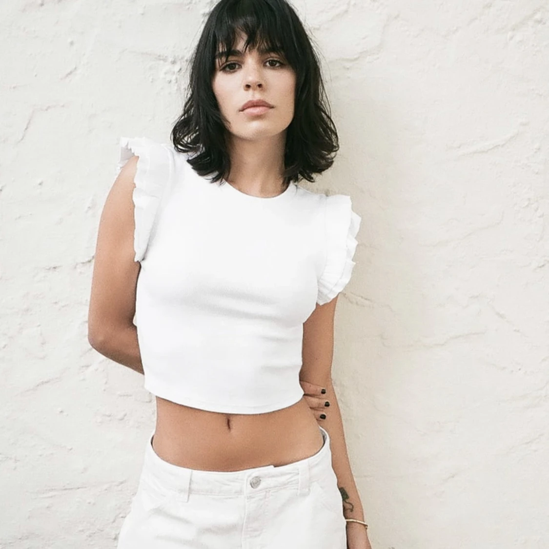 Zara topp ” t-shirt med volangärmar ” - 91