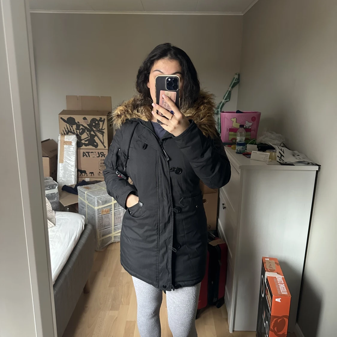 Svart vinterjacka  - 90