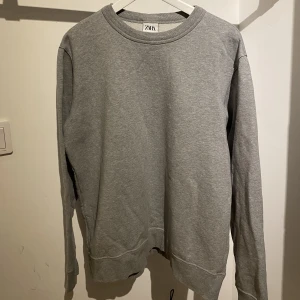 Grå sweatshirt  - Säljer en grå sweatshirt från Zara i storlek XL. Passformen är liten så skulle säga det är en L. 100% bomull men ganska tunn! Inga synliga skador på den då den är sparsamt använd! Skriv för mer info eller vid funderingar🤙🏼