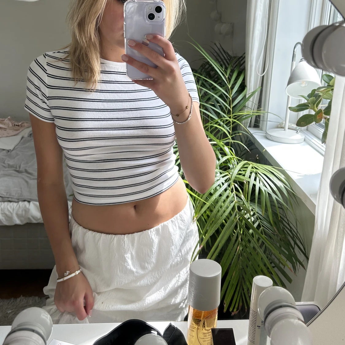 Tajt randig t-shirt  - 91