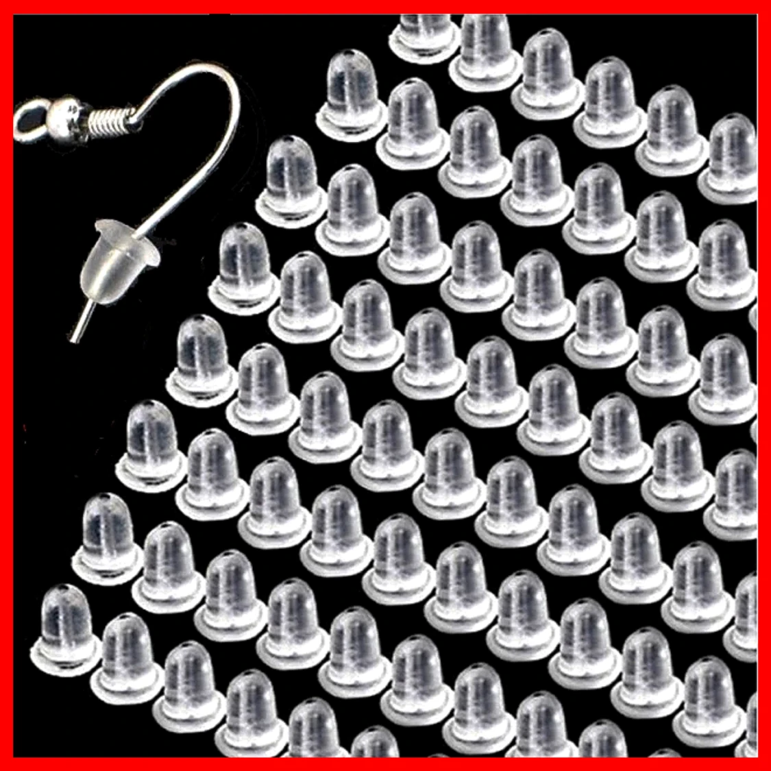 25 PACK Örhängespluppar Gummi