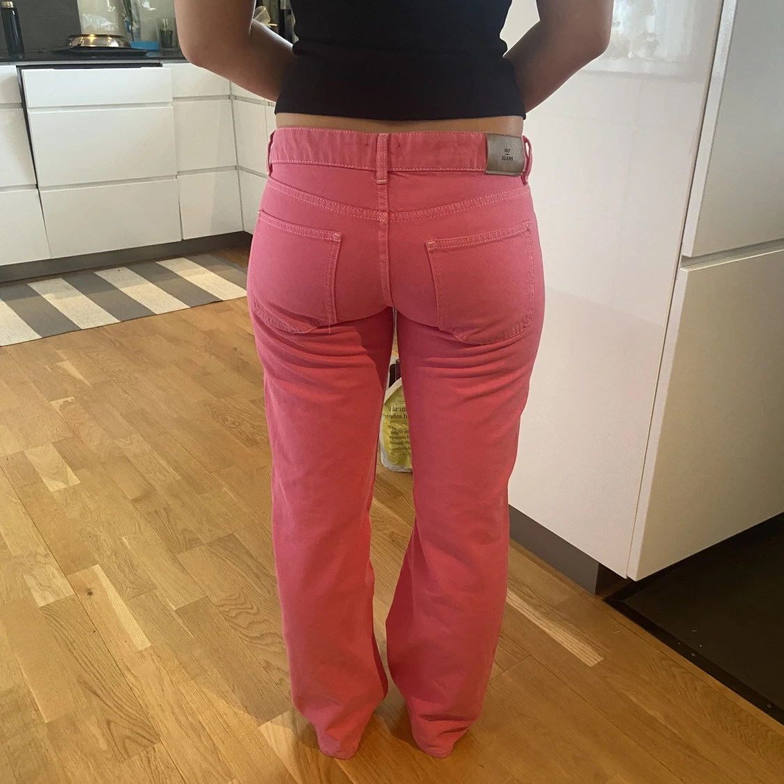 Rosa lågmidjade jeans - 90