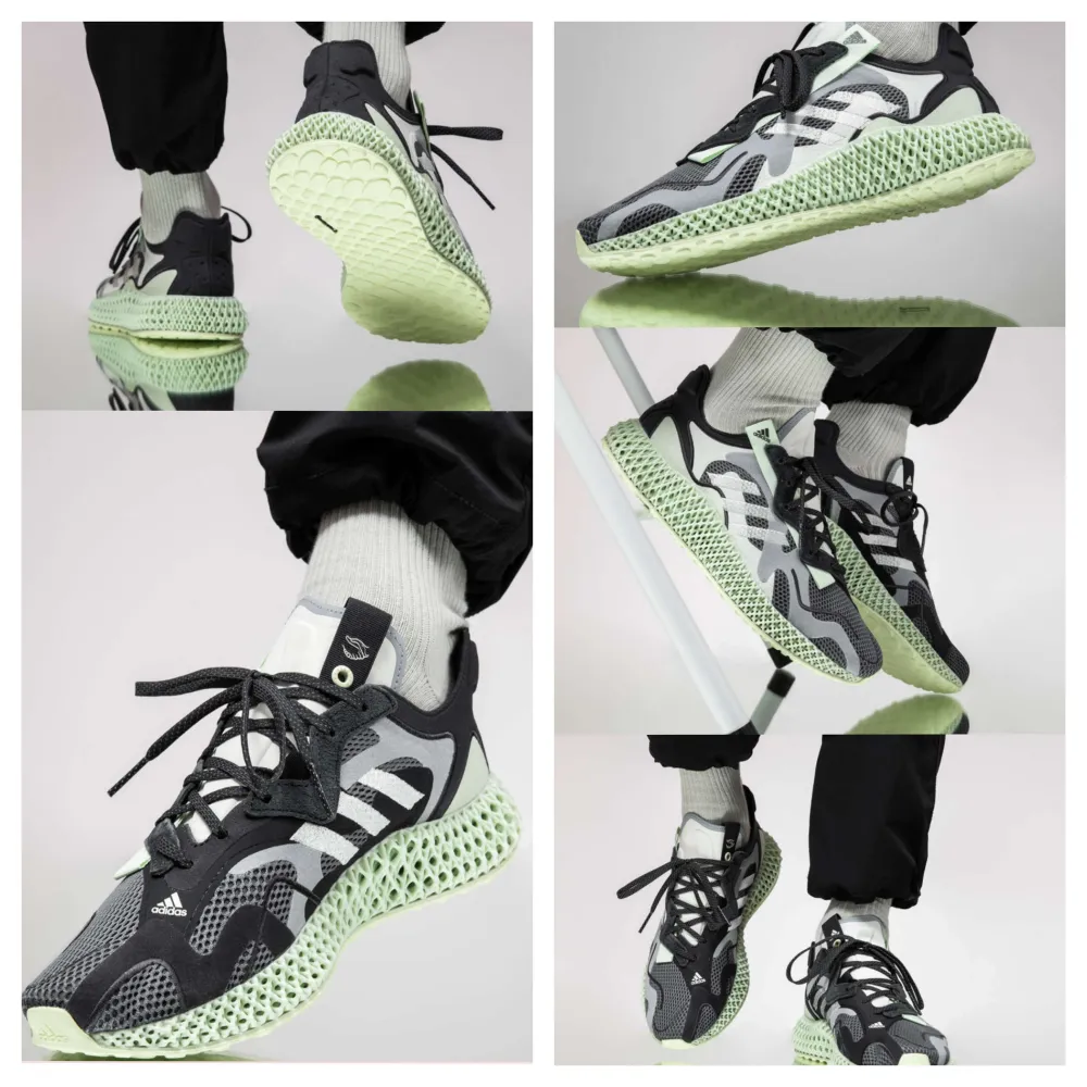 Adidas Consortium EVO 4D  Väldigt lätta löp/Street sneakers.  Använda fyra tillfällen gånger (promenad)  Extra vita skosnören med reflex tillkommer. Originalkaronger och lappar ingår.   Sista fotot för korrekt färg angivelse i dagsljus. Inköpspris 1995:-. Skor.