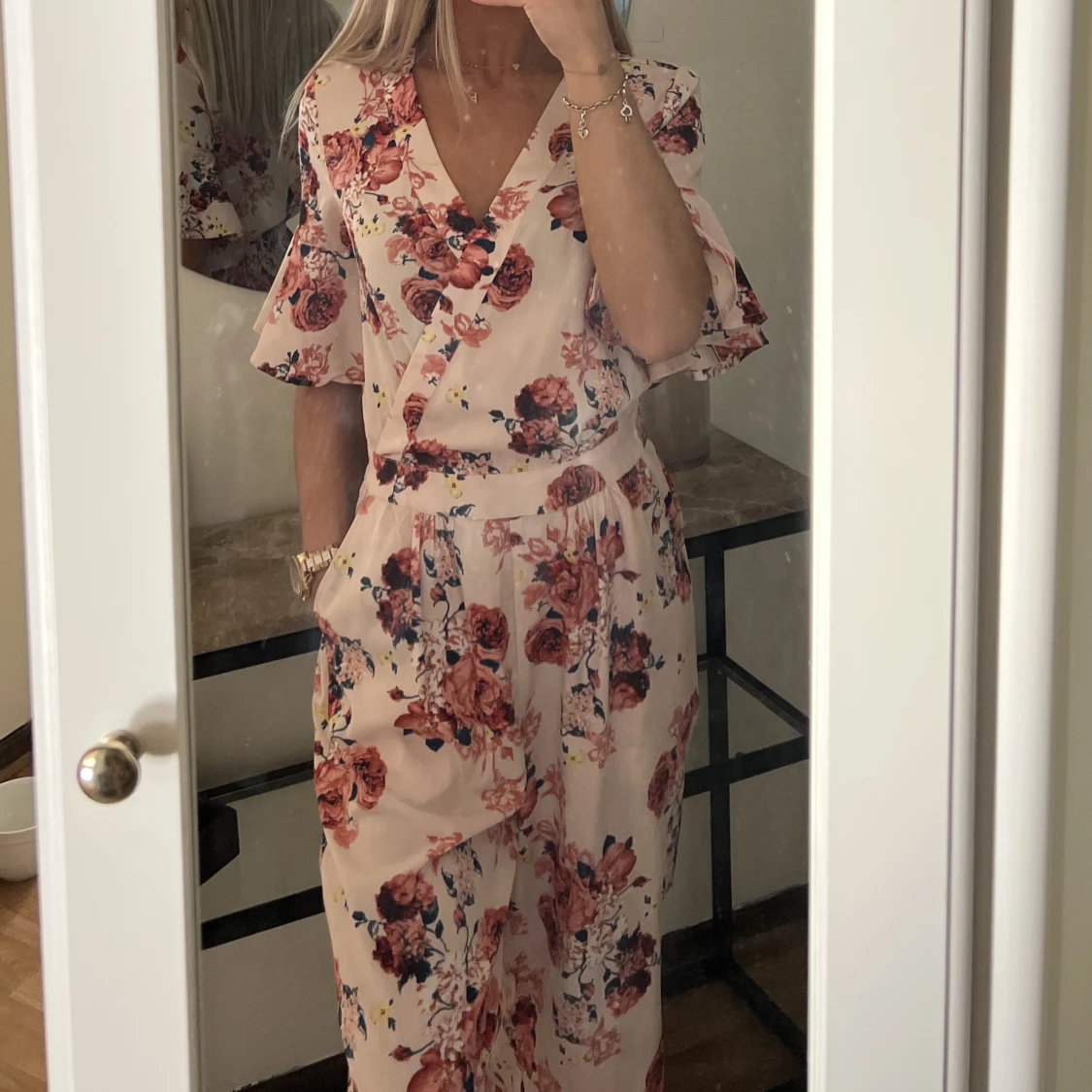 Blommig Jumpsuit - 90