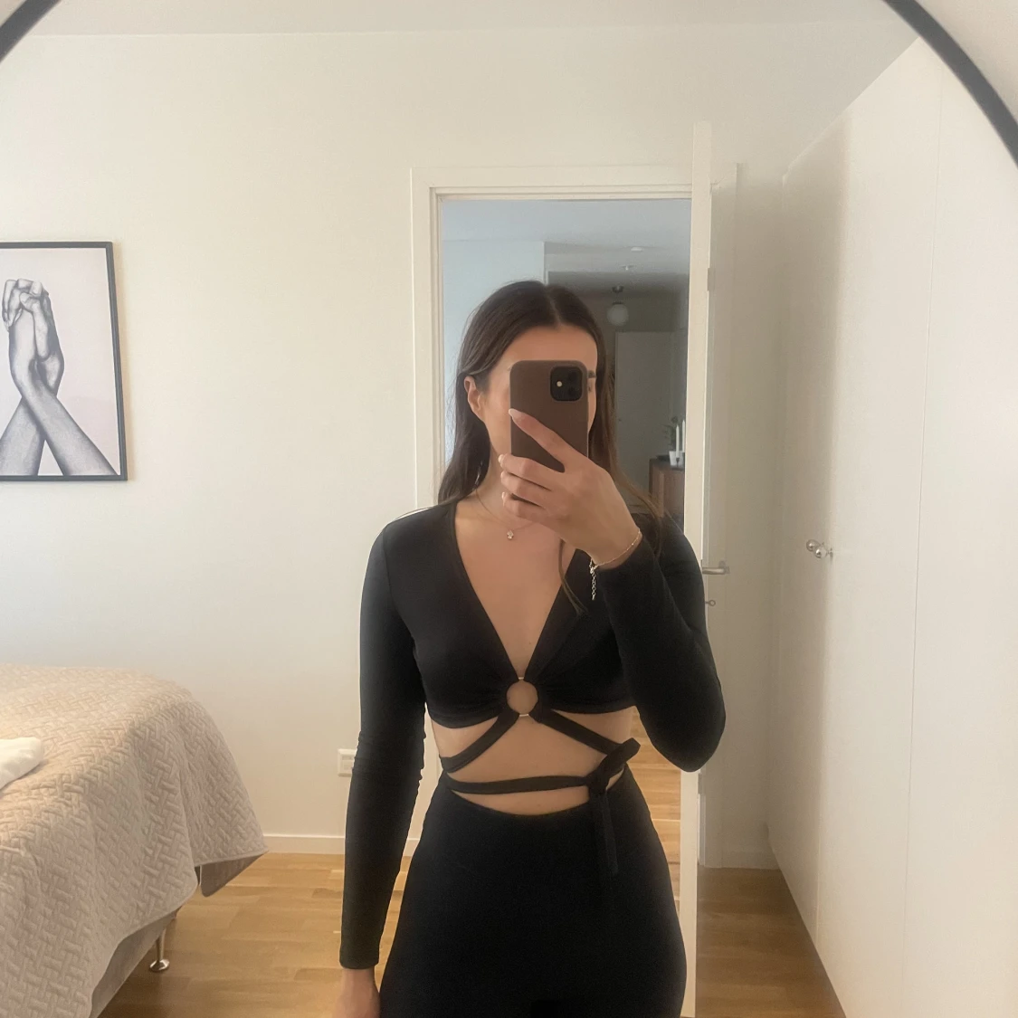 Topp med knytband runt  - 90