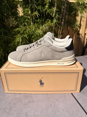 Gråa sneakers från Polo Ralph Lauren - Använda två gånger, har sparat all original förpackning. Hör av er om ni har frågor 😁