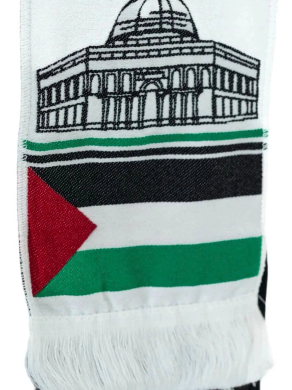 Vit palestinasjal med mönster - 2