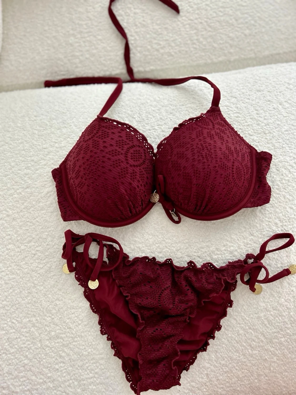 Vinröd super push-up bikini