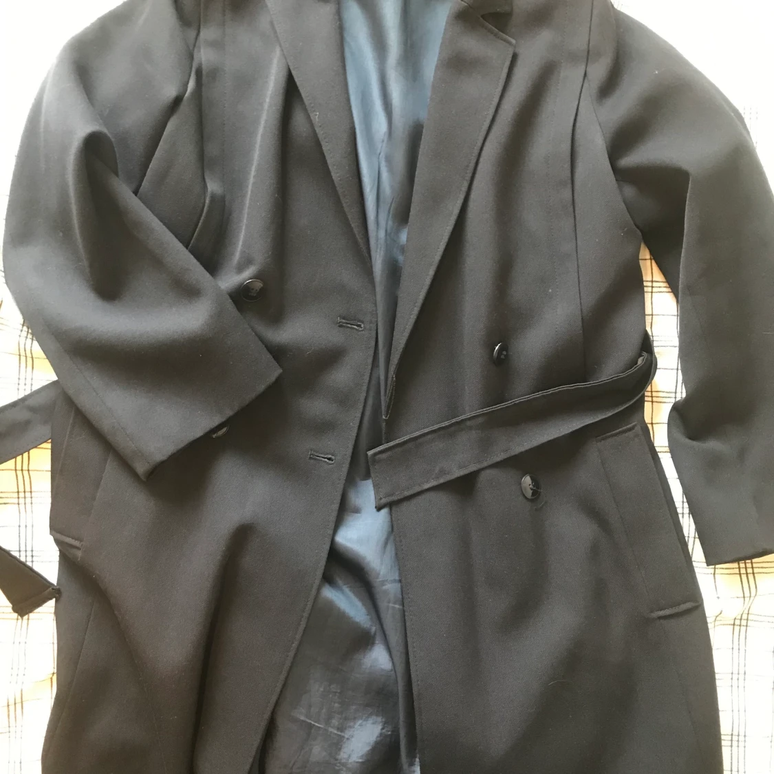 Vintage marinblå trenchcoat  - 90