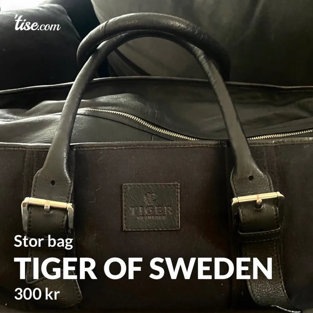 En äkta tiger of Sweden weekendbag med äkta skinn . Väskor.
