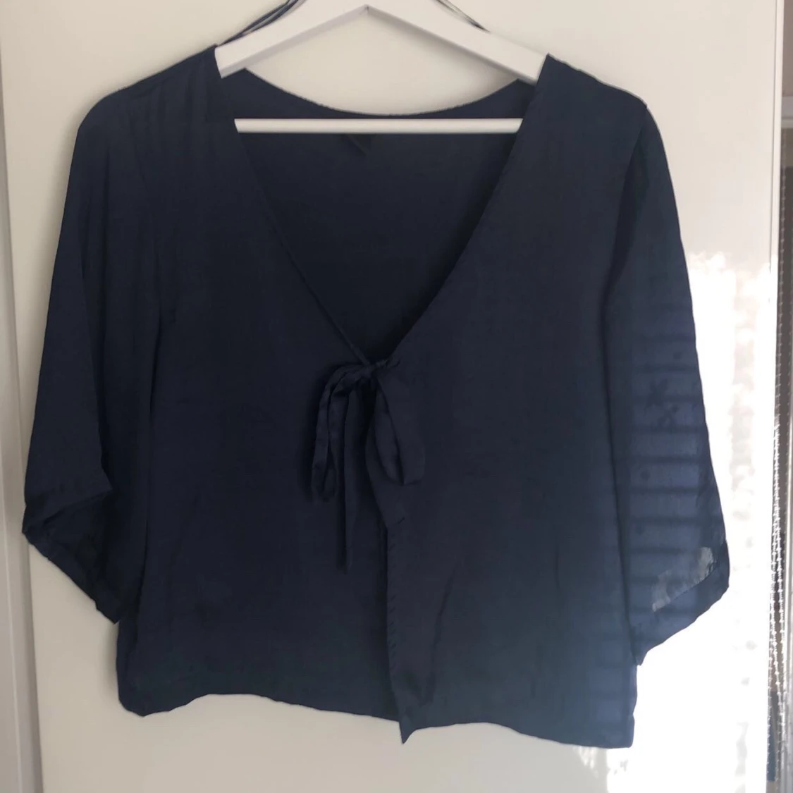 Blå silkes topp - 91