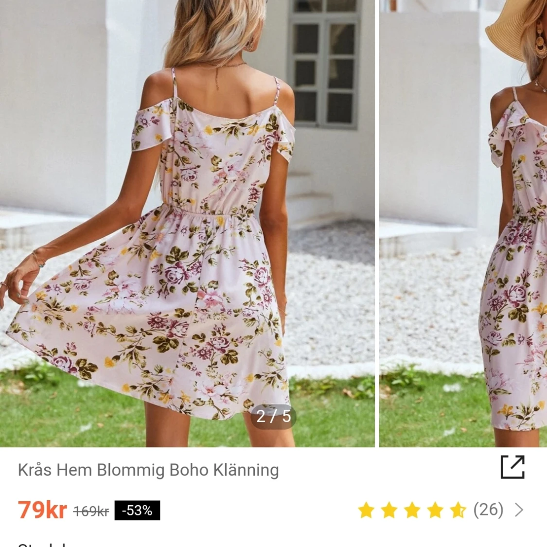 Shein Sommar klänning blommor xs - 90