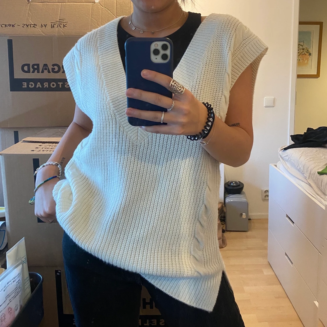 Stickad väst strl. M!