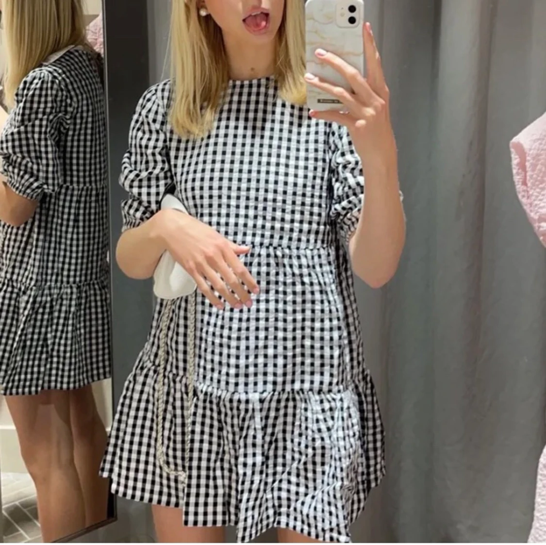 Rutig klänning  - 90