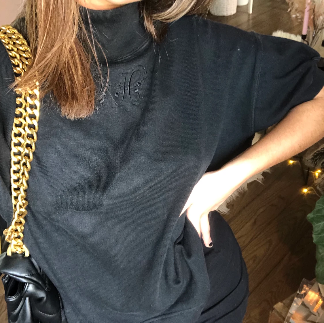 Svart kortärmad polotröja - 91