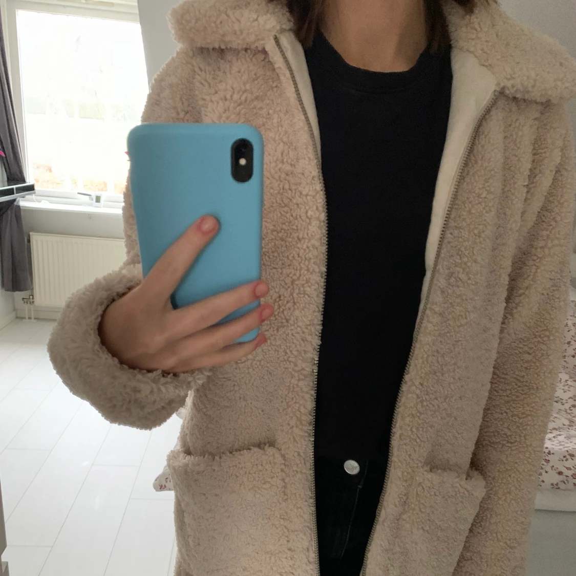 Beige teddy jacka stlk S