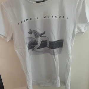 FREDDIE MERCURY T-SHIRT!!!!!  - Säljer nu min Freddie mercury t-shirt! Minns inte vad jag köpte den för då den är slutsåld och inte går att köpa längre! Säljer billigt då jag behöver pengar och rensar mina kläder🥰 Jätte fint skick då den knappt är använd