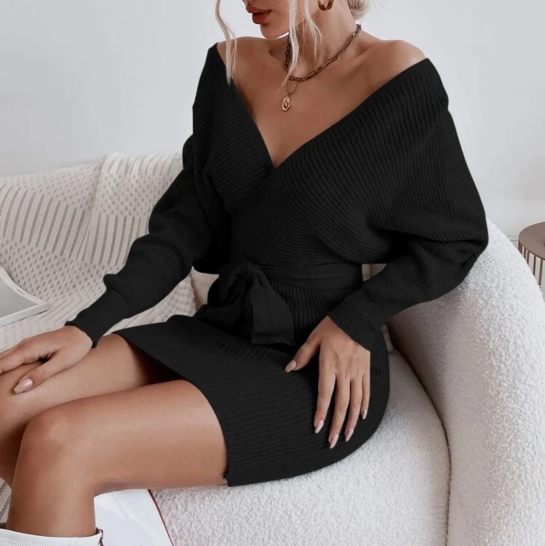 Stickad Klänning - 91