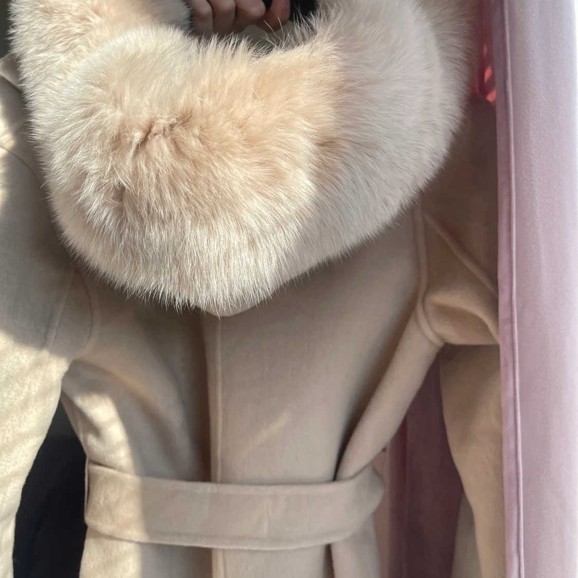 Päls kappa med skärp - 90
