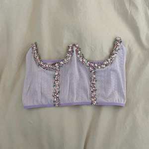 Corset top purple cute summer M - Too big for me, purple, flowers, lavender, shein, new
