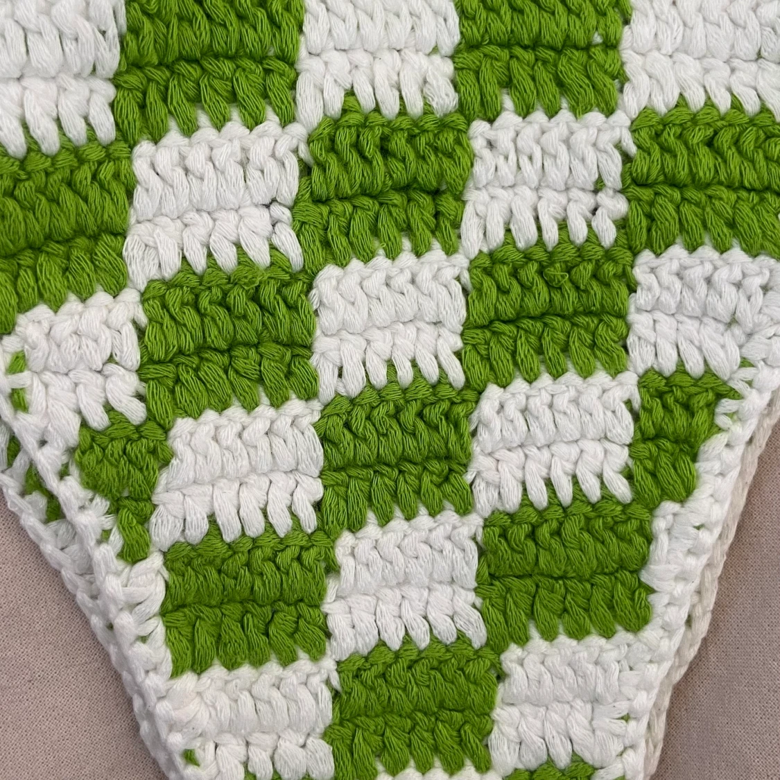 Crocheted bikini bottom green white new - 90