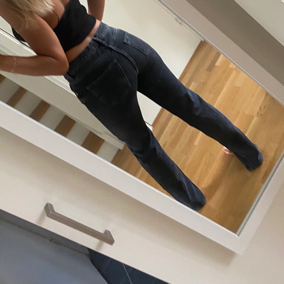 Gråsvarta jeans - 90