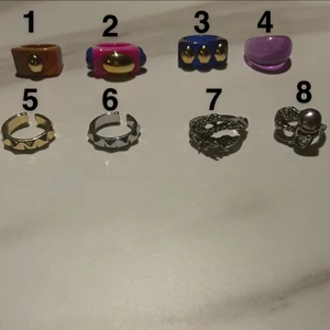Ringar!!  - Säljer nu dessa 8 snygga ringar!! 5-8 är justerbara, 1-4 skulle jag nog säga passar alla! 99 inkl frakt!! ❤️‍🔥