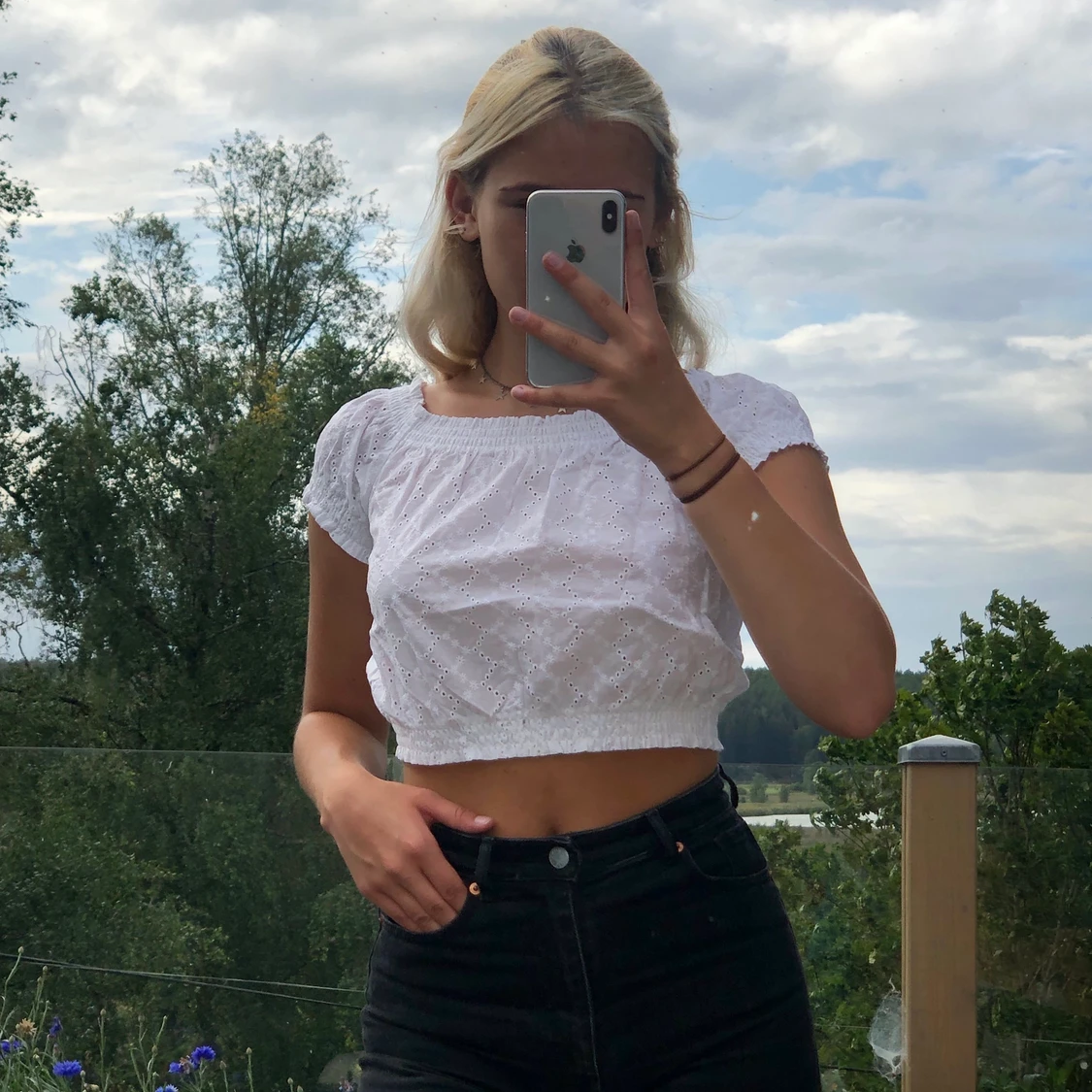 Super fin vit topp - 90