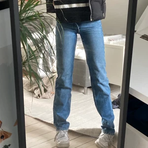Zara jeans - Midwaist jeans från Zara i storlek 32. Använda Max tre gånger och i väldigt bra skick. Passar på båda oss som är 171 och 169 cm långa. Hör av er om ni är intresserade!