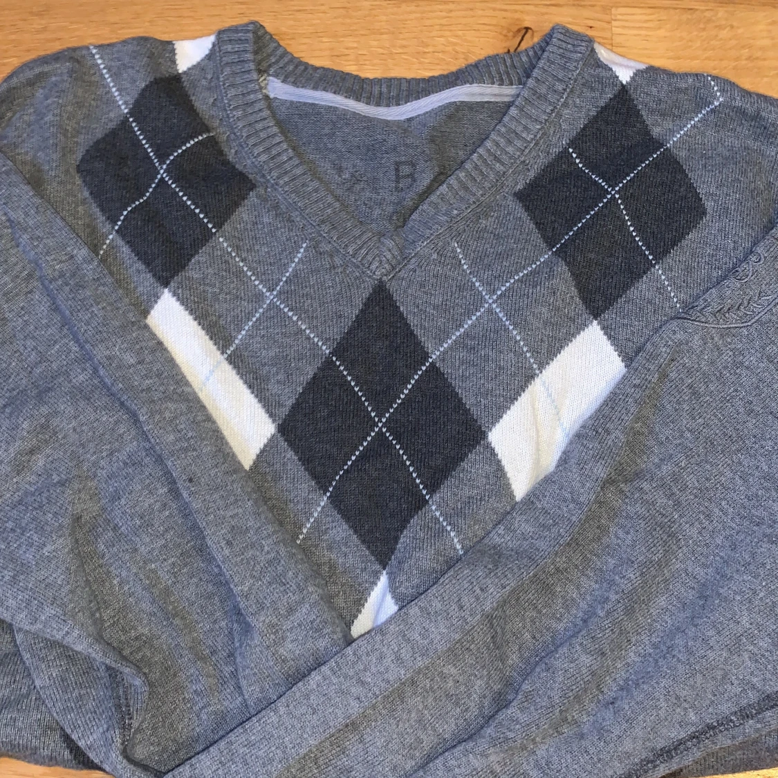 argyle stickad tröja - 90