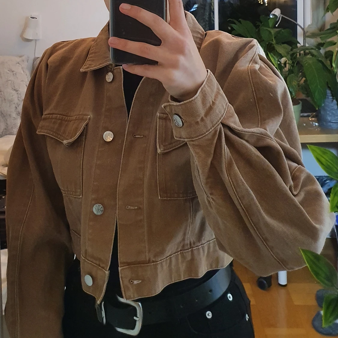 Na-kd croppad brun jeansjacka!! - 91