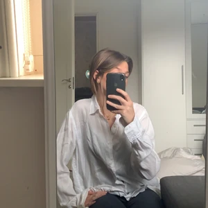 Linneskjorta  - Oversized linneskjorta, vit 