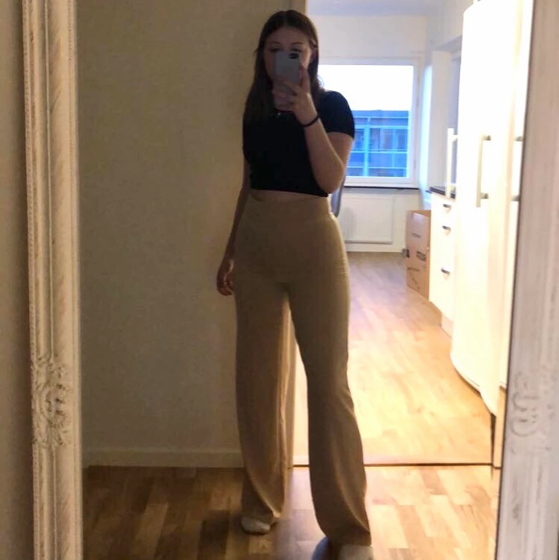 Beiga kostymbyxor  - 91