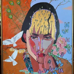 Only one woman - Tavla ”only one woman”, akryl på duk, 120x100 cm. Hämtas hemma hos mig i Hägersten, Stockholm. Kvitto ges till köparen. Fler bilder skickas vid önskemål 🌸