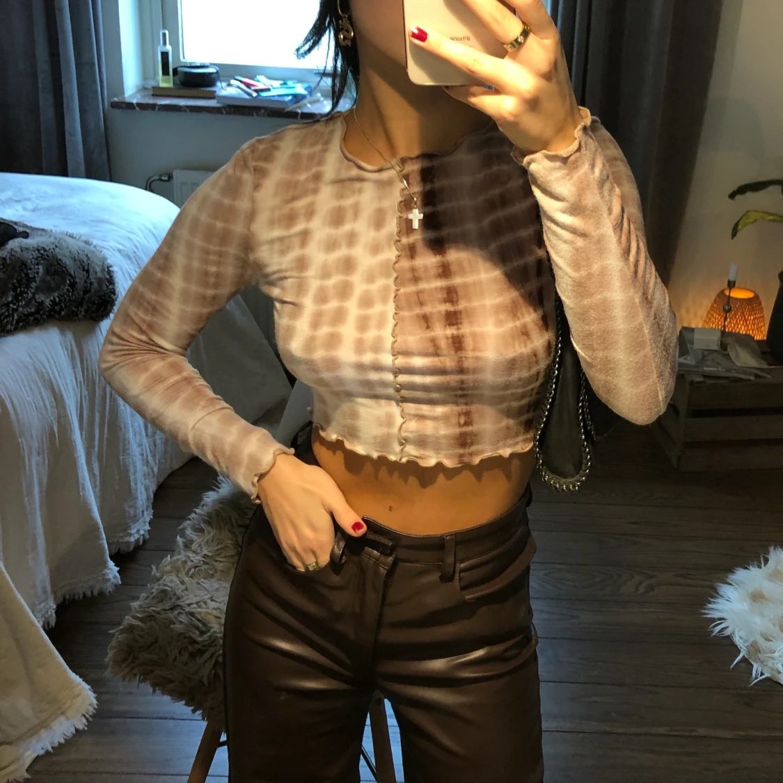 Brun mönstrad tröja - 90