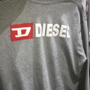 Diesel tröja Stl L - En grå  Diesel tröja med tryck både bak och fram. Bra kvalite 8/10 med skönt material. Långärmad men tunn perfekt för sommaren. Kan både användas för man & kvinna. Kontakta för fler bilder samt vid intresse. 89 +frakt  (köparen står  för frakten)