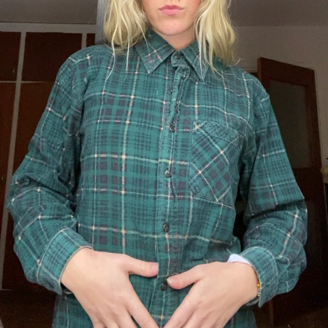 Vintage green flannel  - 91