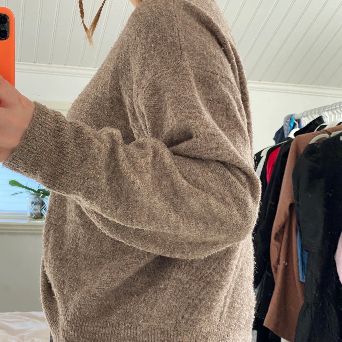 Beige stickad tröja  - 91