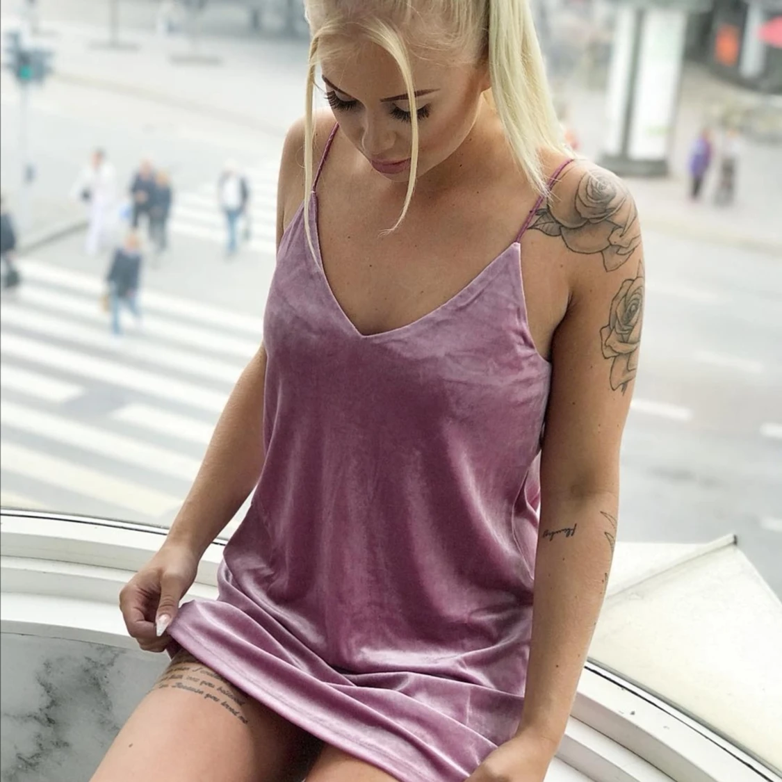 Rosa sammets klänning