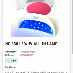 UV-lampa - Säljer en UV-lampa från Nagelgiganten. Nypris är 999, säljer den för 500. Använd fåtal gånger och är i jättebra skick