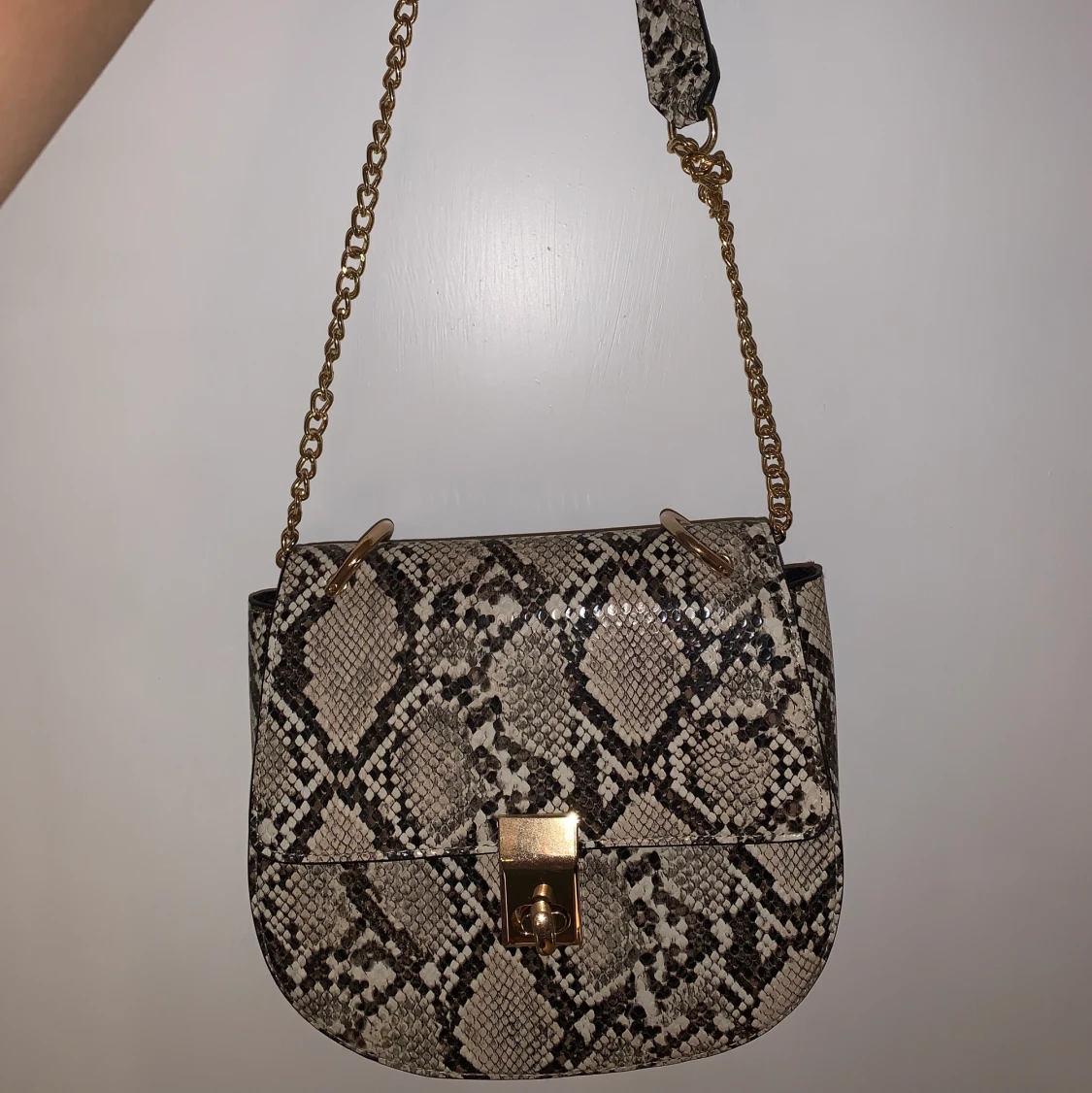 Liten väska i ormskinnsimitation