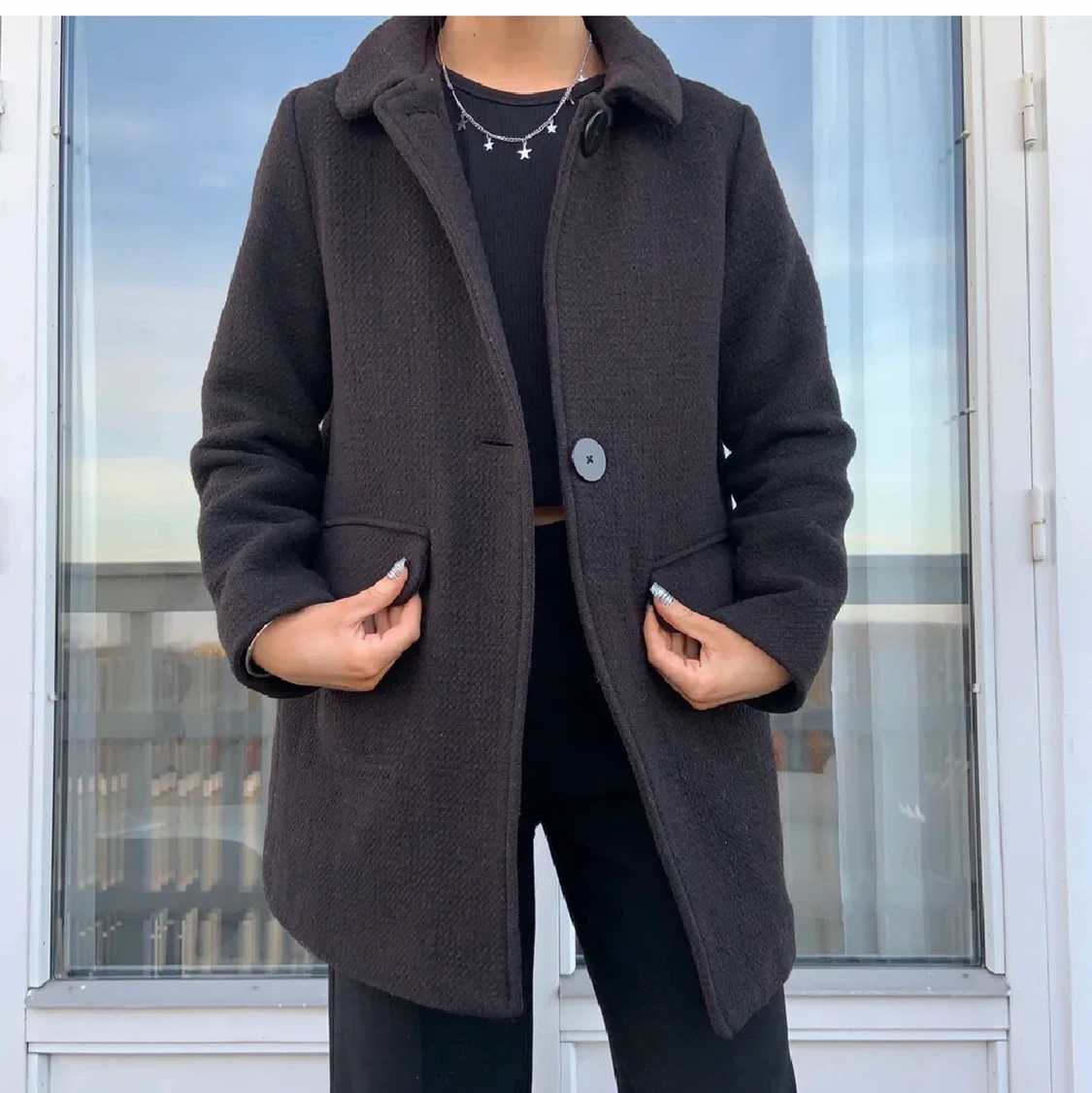 Mörkbrun kappa från Zara 