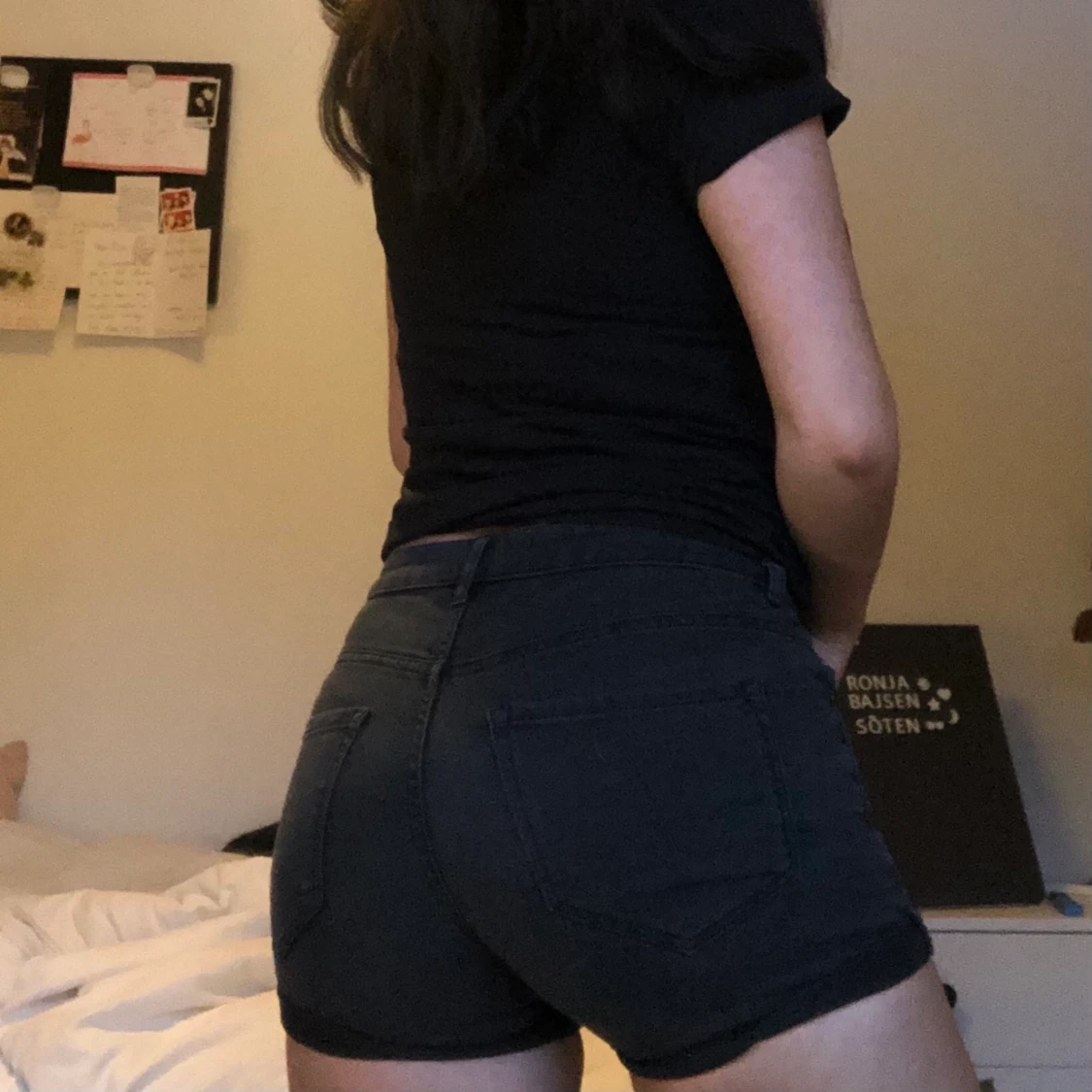 Svarta denim shorts 34