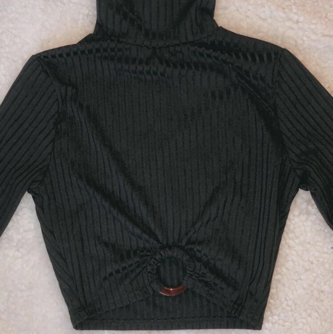 Långärmad polo crop top - 90