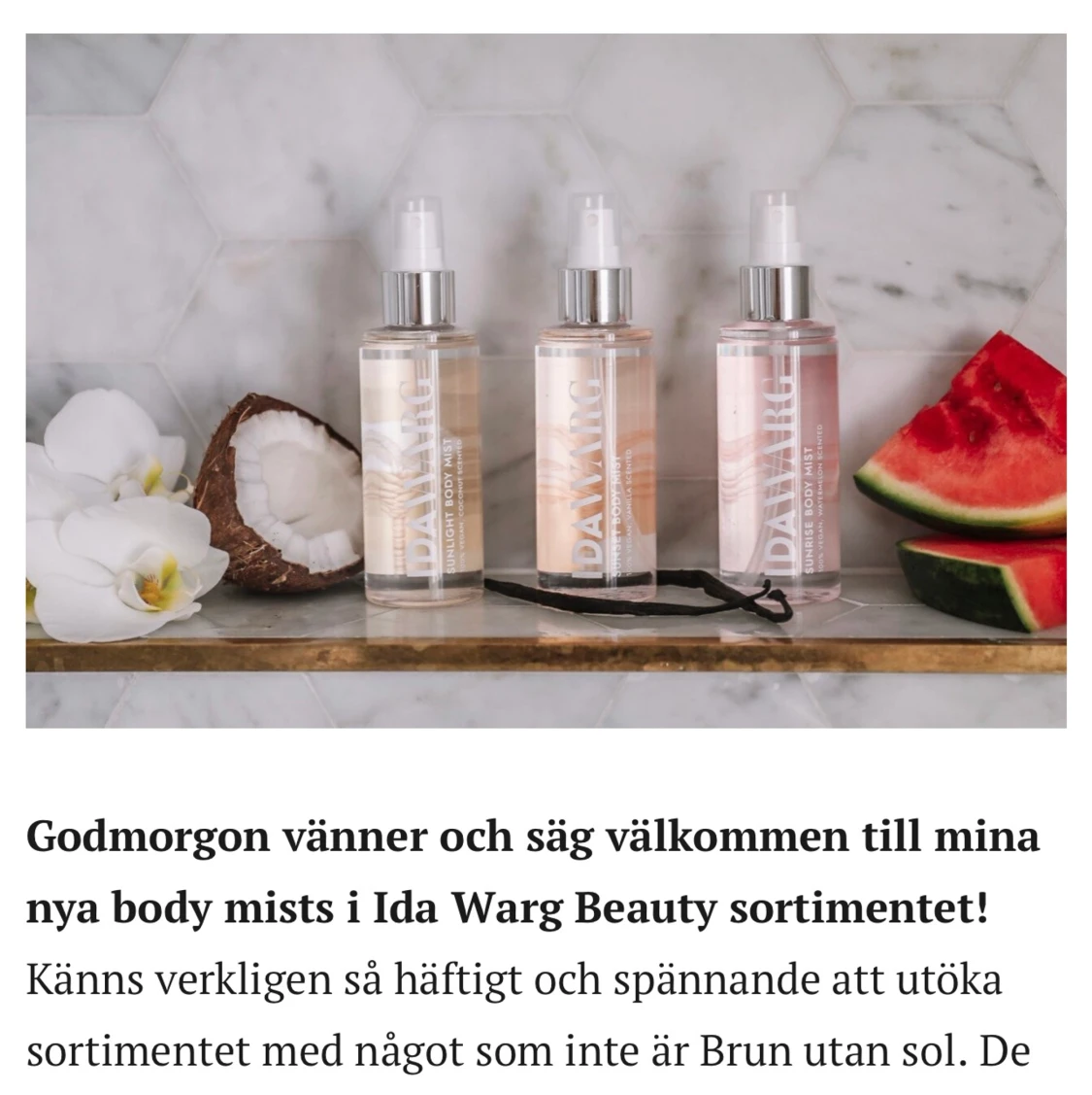 Ida Warg bodymist Vanilla scented  - 91
